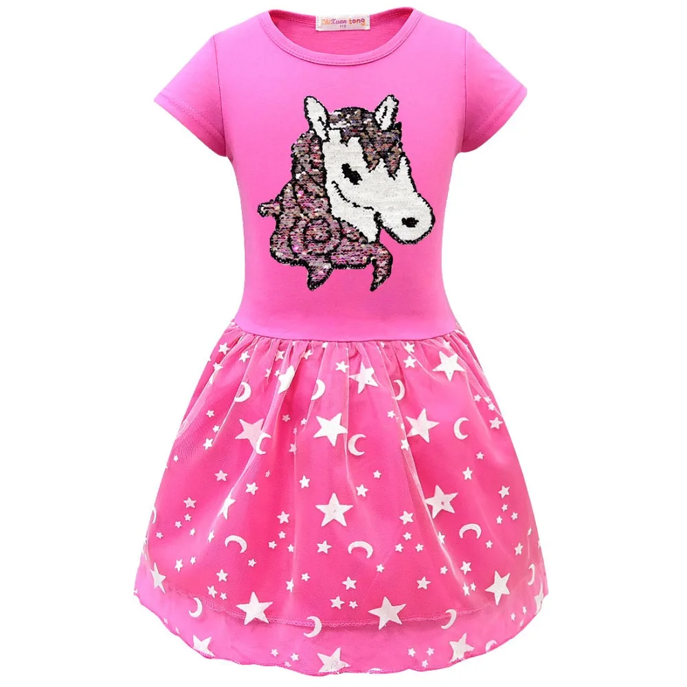 Girls Dress Baby Girls Unicorn Princess Party Dresses For Girl Clothes Kids Sequins Dress 2020 Children Carnival Birthday Dress (6)