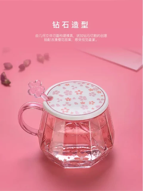 Kawaii Sakura Cherry Blossom Heat-resistant Glass Cup 3