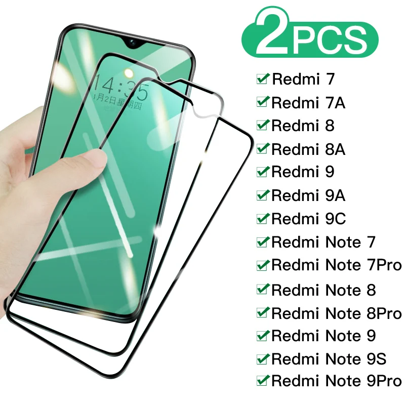Защитное стекло 9H на весь экран для Redmi 9 9A 9C 8 8A 7 7A, пленка из закаленного стекла для Xiaomi Redmi Note 7 8 9 Pro 8T 9S, 2 шт. Защитное стекло 9H на весь экран для Redmi 9 9A 9C 8 8A 7 7A, пленка из закаленного стекла для Xiaomi Redmi Note 7 8 9 Pro 8T 9S, 2 шт.