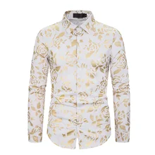 CYXZFTROFL/Новинка года; модные мужские рубашки в стиле хип-хоп; приталенная гавайская рубашка с длинными рукавами; Повседневная Уличная Мужская рубашка с 3D принтом; y