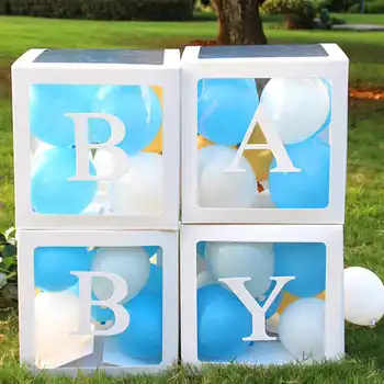 

New BABY LOVE DIY Transparent Box Balloon Scatola 30CM for Boy Girl Baby Shower Wedding Birthday Party Caja Decoration Backdrop