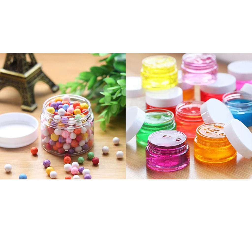 3Sets 5 Stackable Clear Jar Small Item Storage Box Screw Jar Nail Art Containers