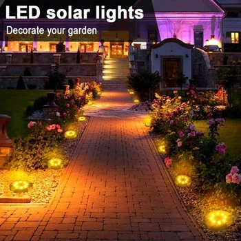 

4/8/10/12/16/20 LED Durable Waterproof Garden Decor Ground Lights Solar Power Buried Light Outdoor Lighting Underground Lamps