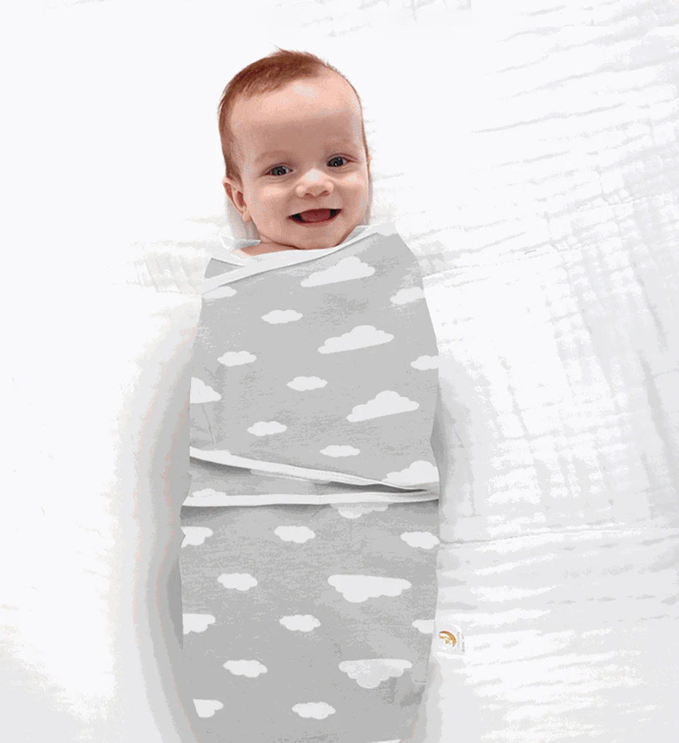 2Pcs Baby Swaddle 0-6 Months Sleeping Bag Newborn Baby Wrap Anti-Startle Cocoon Design 100%Cotton Baby Blanket 0.5Tog best Bedding