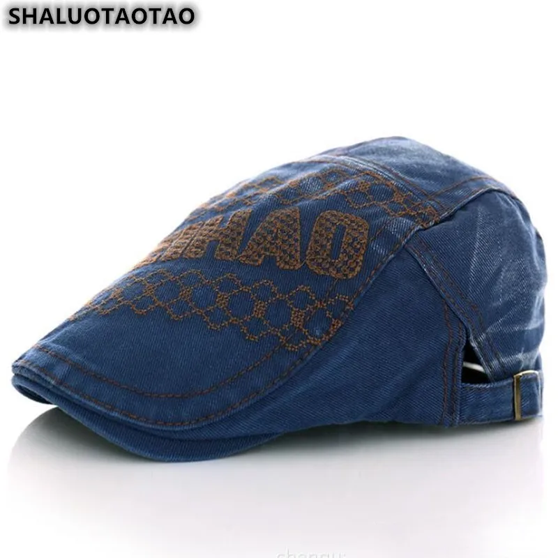 SHALUOTAOTAO Snapback Весна Осень Новые джинсовые береты для мужчин женщин Регулируемый размер Винтаж досуг Бренд язык кепки унисекс
