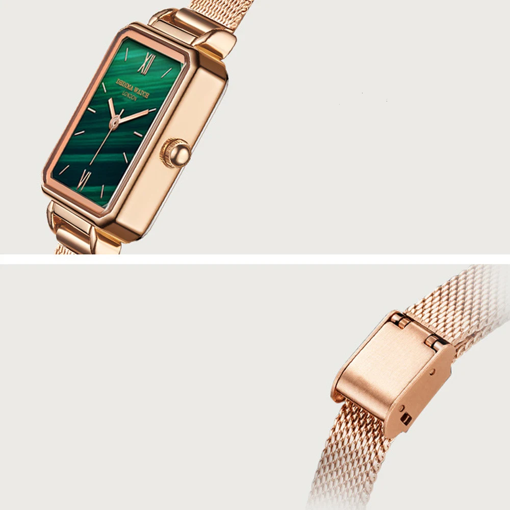 Women Watches Fashion Square Ladies Quartz Watch Woman Green Dial Simple Female Clock Luxury Women Watches Reloj Mujer 2021 Gift