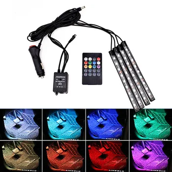 

Car Decorative Atmosphere Light LED Lights RGB Neon Lamp Wireless Remote/Music/Voice Control Auto Interior Accessories