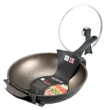 3 S Золотой медицинский камень Wok антипригарный горшок бытовой плоский горшок Газовая плита кухонная посуда mai shi Pot Южная Корея сковорода