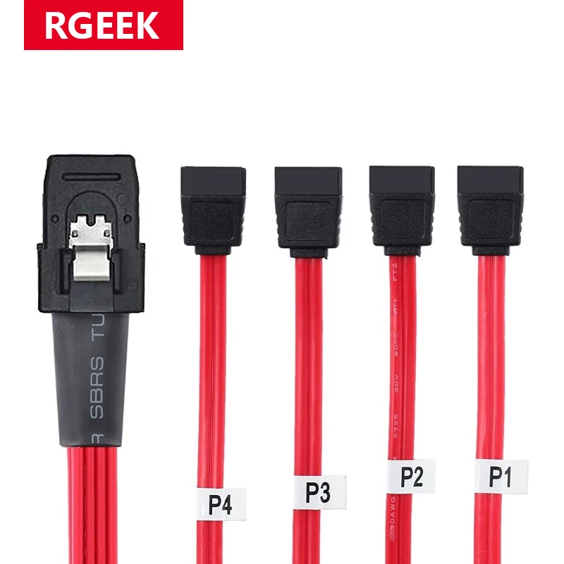 RGEEK Mini SAS 8087 SFF-8087 to 4 распределитель SATA кабель для переднего выхода | Компьютеры и