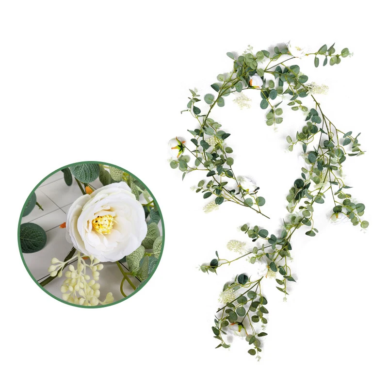 

High Quality Simulation Plant Home Decoration Fake Hanging Flower Artificial Leaves Wall Wedding