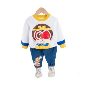 

Children Girls Boys Brand Clothing Set Baby Spring Cartoon Cotton Long Sleeve T Shirt Pants Suit Kids Tracksuit Set 0-4 Years