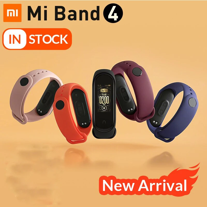 cheap New global version Xiaomi Band 4 Band4 Smart Me Band 3 Color Screen Brace Heart Rate Fitness Music Bluetooth 50m Waterproof