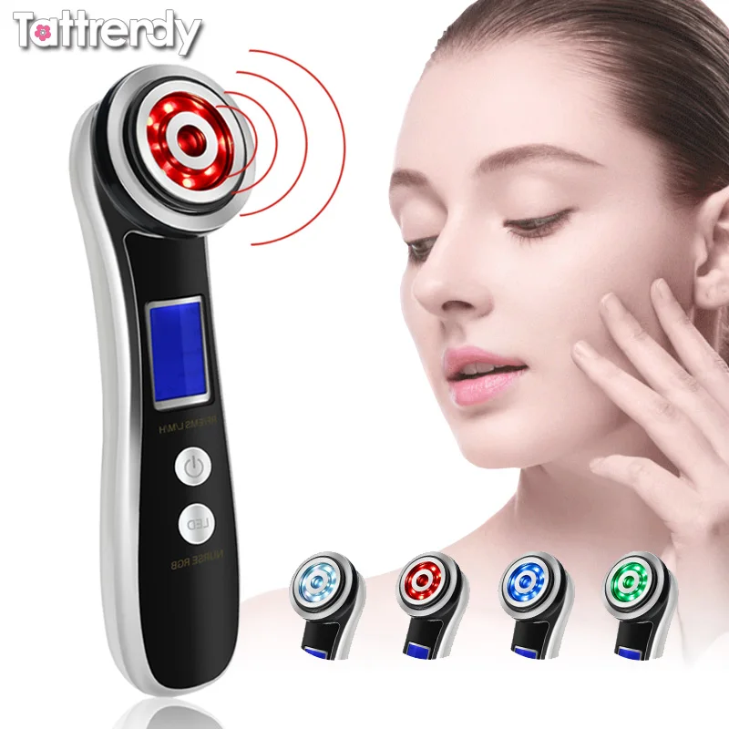 

radio frequency device blue red led light therapy wrinkle removal face lifting machine rf ems led beauty skin rejuvenation spa
