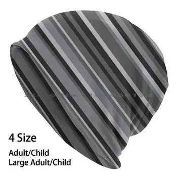 그레이 라인 디자인 비니 니트 모자, 심플한 디자인, 그레이 톤 스트라이프 마스크, 그레이 바, 그레이 브림리스 니트 모자, 스컬캡 선물