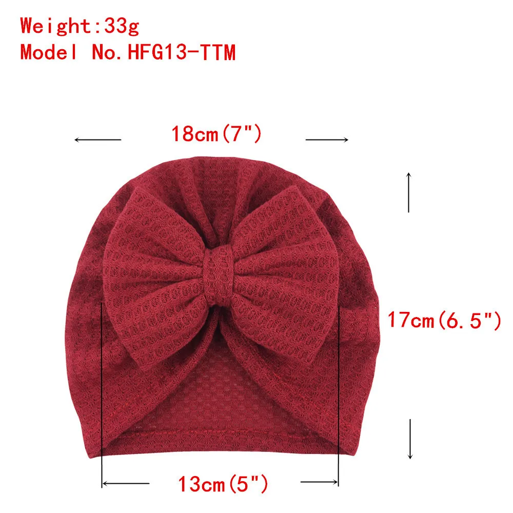 30Pcs Baby Girls Waffle Hair Bow Turban Hats Knotted Head Wrap Oversized Beanie India Cap for Newborn Infant Toddlers