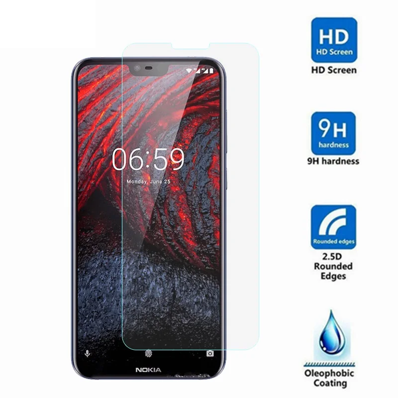 Защита экрана для Nokia X6 2018 закаленное стекло защитная пленка 6 1 Plus защитное |