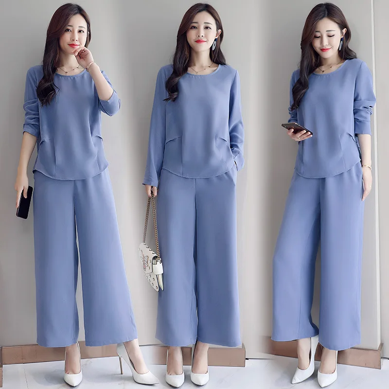 

Large Size Dress 2019 Autumn Clothing New Style Loose Casual Loose Pants Set Fat Mm Plus-sized Fashion