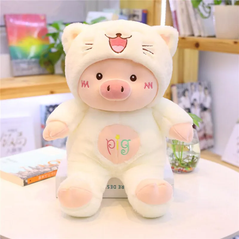 Kawaii Pig Stuffe, плюшевая кукла, косплей, кот, медведь и собака, игрушка, детская мягкая подушка в виде животного, свинка, детская подушка для девочек, подарок на день рождения, Рождество