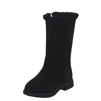 

Kids Princess shoes Children Boots PU leather Plush Warm Winter Boots New Child girls Genuine Wool Warming boots baby boots