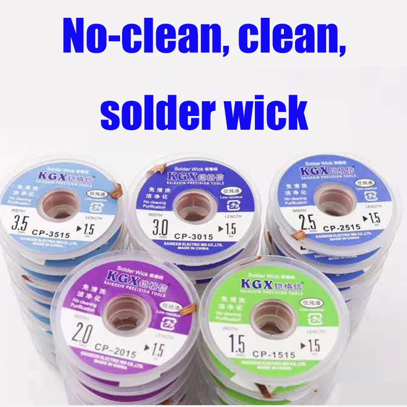 

KGX 1.5/2.0/2.5/3.0/3.5mm Solder Wick Remover Desoldering Wire Desoldering Braid BGA Soldering Suction wire 10pcs/lot