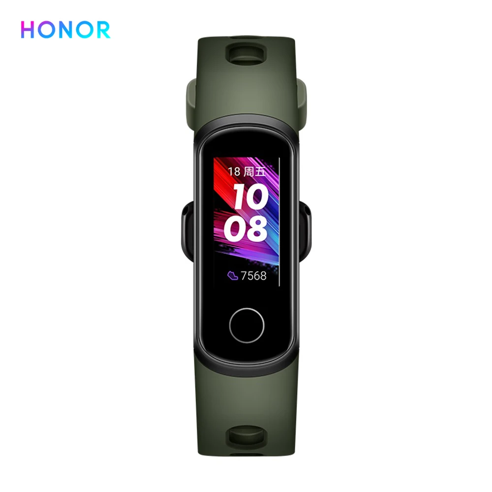 HUAWEI Honor Band 4 band 5 AMOLED фитнес-браслет трекер пульсометр водонепроницаемый 0,9" BT 4,2 смарт-браслет Globle Версия - Цвет: Band 5i Green