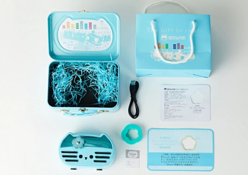 Японский hello kitty it's kitty беспроводной Bluetooth динамик розовый и синий освещение музыкальный плеер для девочки подарочная коробка