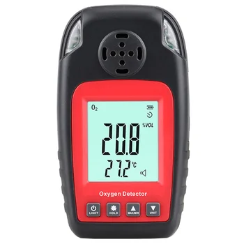 

WT8821 Portable Oxygen Detector LCD Display Automotive Mini O2 Gas Temperture Monitor Oxygen Gas Analyzer Sound Alarm Buzzer Ind