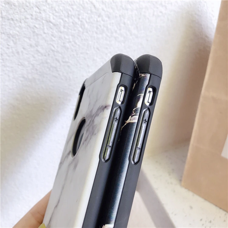 Модные Ретро Белые Черные мраморные анти-осенние Чехлы для iphone X Max XR X XS Max 7 8 Plus Мягкий чехол для iphone