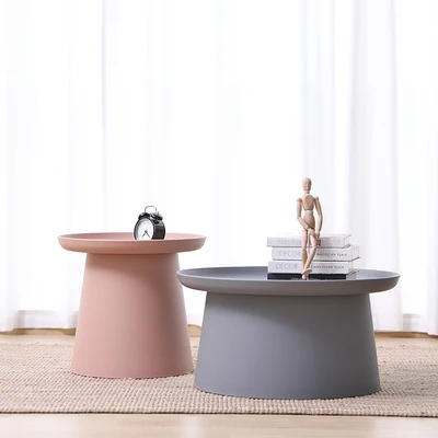 New Nordic Plastic Round Tea Table Quality Coffee Table Modern High Quality Side Desk Home Living Room Furniture Two Size