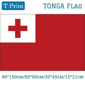 

10PCS Flag 90*150cm/60*90cm/15*21cm Tonga National Flag 3*5ft Banner Polyester For Olympic Games / World Cup / National Day