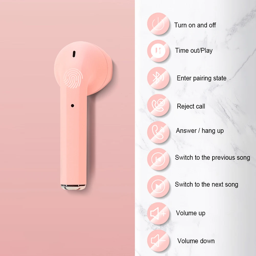 i12 TWS Macaron Wireless Earphones Bluetooth 5 0 Headphone Headset Pop up Earbuds Earpiece for xiaomi huawei phone charging box