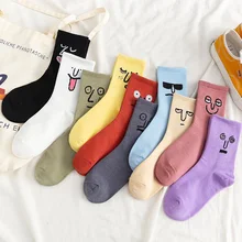 4 пар/лот унисекс сюрприз Mid женские носки Harajuku красочные счастливые смешные мужские носки хлопок Kawaii Sox Размер EUR35-42
