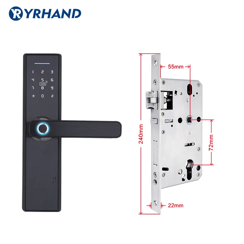 YRHAND App WiFi биометрический дверной замок с отпечатком пальца, электронный дверной замок, Смарт Bluetooth цифровое приложение клавиатура код без ключа дверной замок - Color: 5572