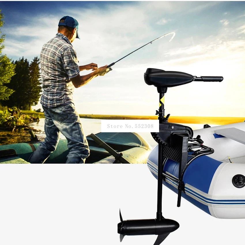 Electric Trolling Motor Engine for Inflatable Boat, Battery Driven, Rowing Boat, 12V, 54, 60, 65lbs, 24V, 86lbs, High Quality