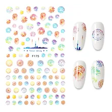 

New personality letter nail stickers portrait feather firework love petal water ripple decoration
