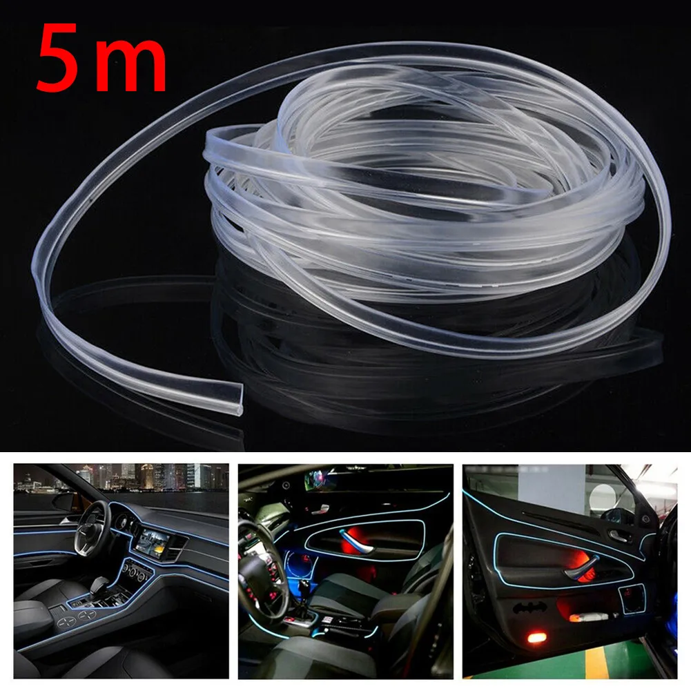 

5m Transparent Skirt Side Glow 3mm EL Wiring Neon Strip Fiber Optic Cable For Car Light Interior Decorative Led Lights ice blue