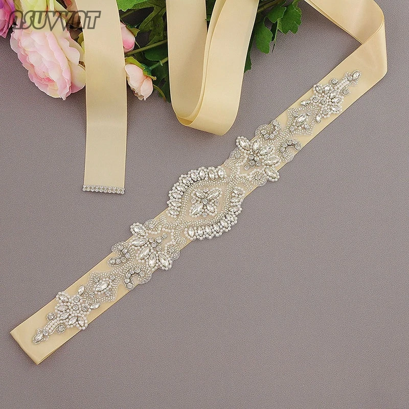 Fashion Bridal Belt Crystal Trim Applique Vintage Rhinestone Bridal Belt Rhinestone Belts For Gown Dress Girl Women Dress Belt