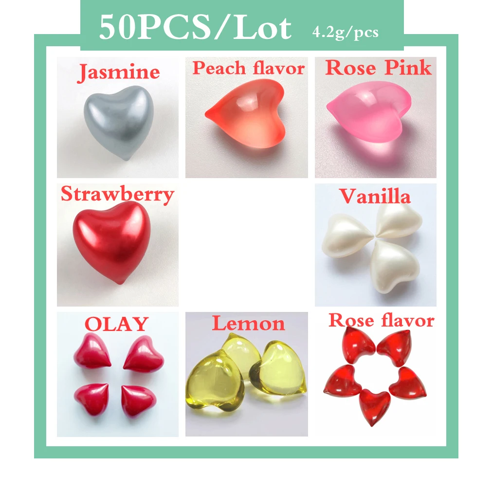 SPA Bath Shower-Oil Rose Oil-Beads Heart-Shaped 50pcs/Lot Floral-Fragrance