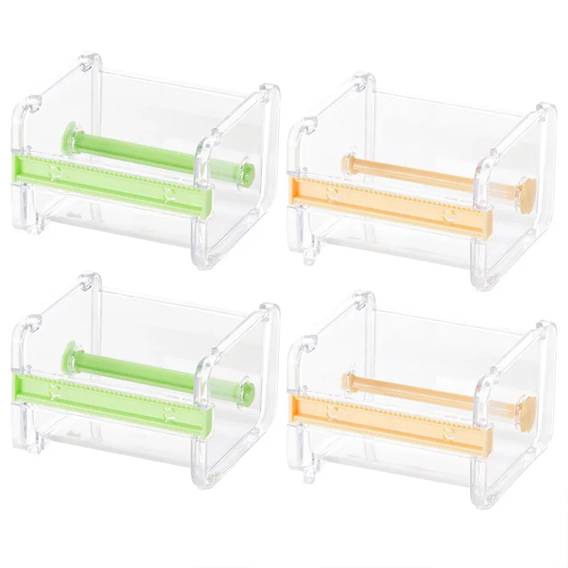 

Desktop Washi Tape Dispenser,Tape Cutter,Tape Storage Box Office Acrylic Tape Holder Dispenser for Desk,4 Pack