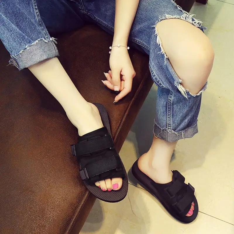 

Canvas Slippers Couple Beach Shoes Thick Solid