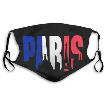 

Cool Paris City France Flag Anti Dust Half Face Mouth Mask with PM2.5 Filters 5 Layers of Protection for Men Women Black