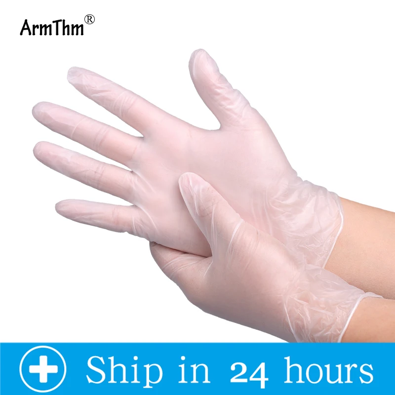 Transparent Disposable PVC Gloves 50/100 PCS for Home Cleaning