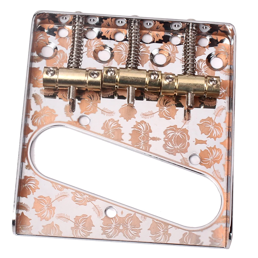 1 Pack Copper 3 Saddle Bridge Tailpiece Replacements for Telecaster Electric Guitar Luthier Supply