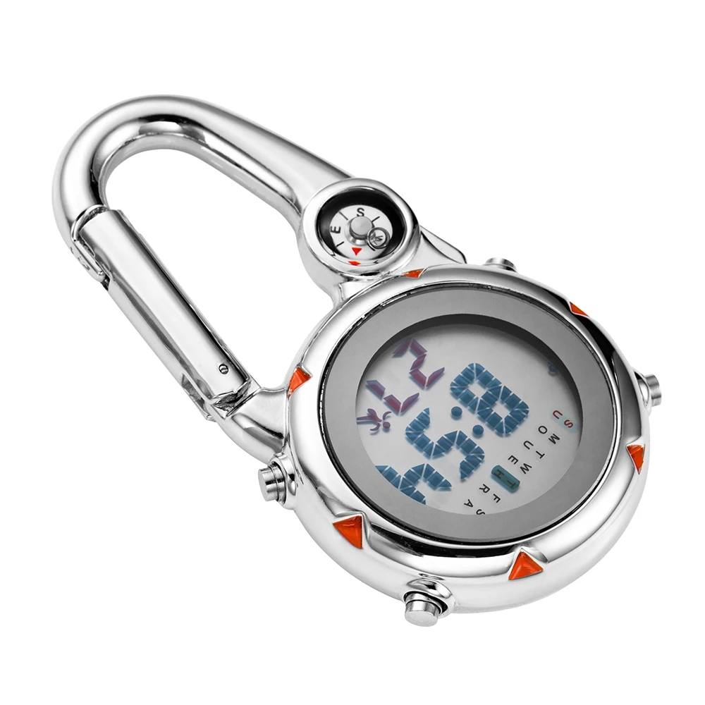 Цифровые карманные часы для альпинизма карабин с клипсой рюкзака мужской компас