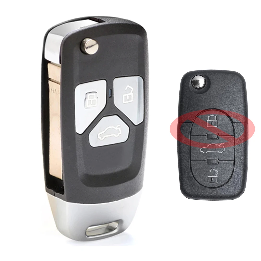 

Keyecu 4D0 837 231 K, 4D0 837 231K, 4D0837231K 3 Buttons 433MHz ID48 Chip Upgraded Flip Remote Car Key for Audi A6 S6 RS6 A8 TT