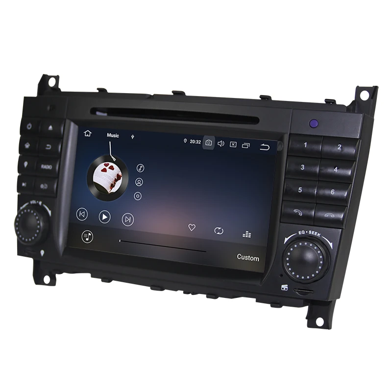 Clearance 4+64G Android 9.0 DSP 4G 2 DIN Car DVD GPS For Mercedes/Benz W203 W209 W219 A-Class A160 C-Class C180 C200 CLK200 radio stereo 4