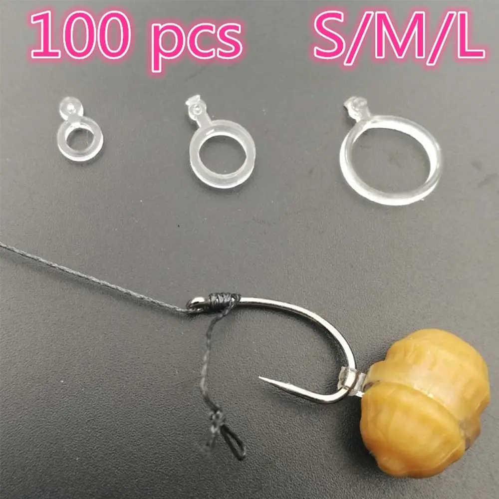 Fishing Bait Fishing Accessories Fishing Tools Fishing Tackle 100pcs White PE Pellet Lure Bait Bandage Elastic Baitbands for Carp fishing Pellets Bait Bander Holder Boilie Stops