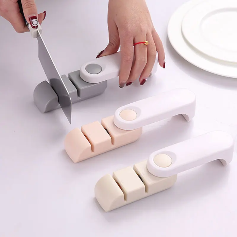 

New Portable Knife Sharpener Rotatable Whetstone With Thick And Thin Double Notches For Home Fast Sharpening Knife Kitchen Tool
