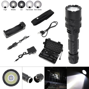 

8000 Lumens L2 LED Tactical Flashlight Torch Set Ultra Bright USB Rechargeable Waterproof Scout Light Torch Hunting Light 5 Mode