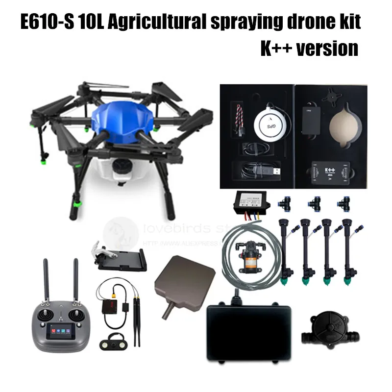 K O.A version E610-S 10L сельскохозяйственный hexacopter опрыскивающий Дрон комплект в разобранном виде JIYI K3-A pro версия K++ версия для предотвращения препятствий SIYI VD32 - Цвет: K O.A version